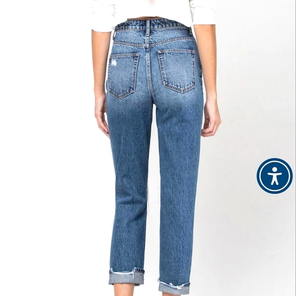Vervet flying monkey high rise mom Jeans Distressed Denim size 28 - Picture 12 of 12